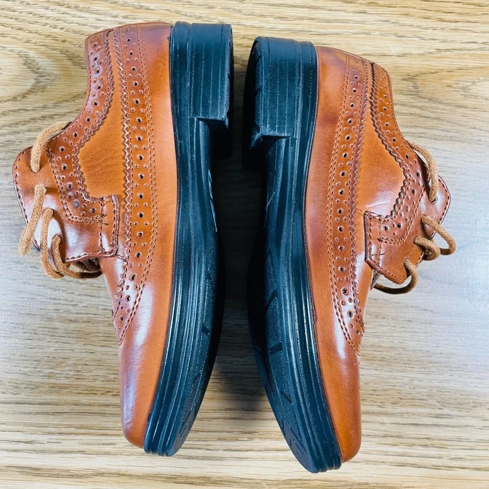 Deer Stags ACE Brown Leather Oxford Shoes‎ Boys 13M Dress Wingtip Brogue